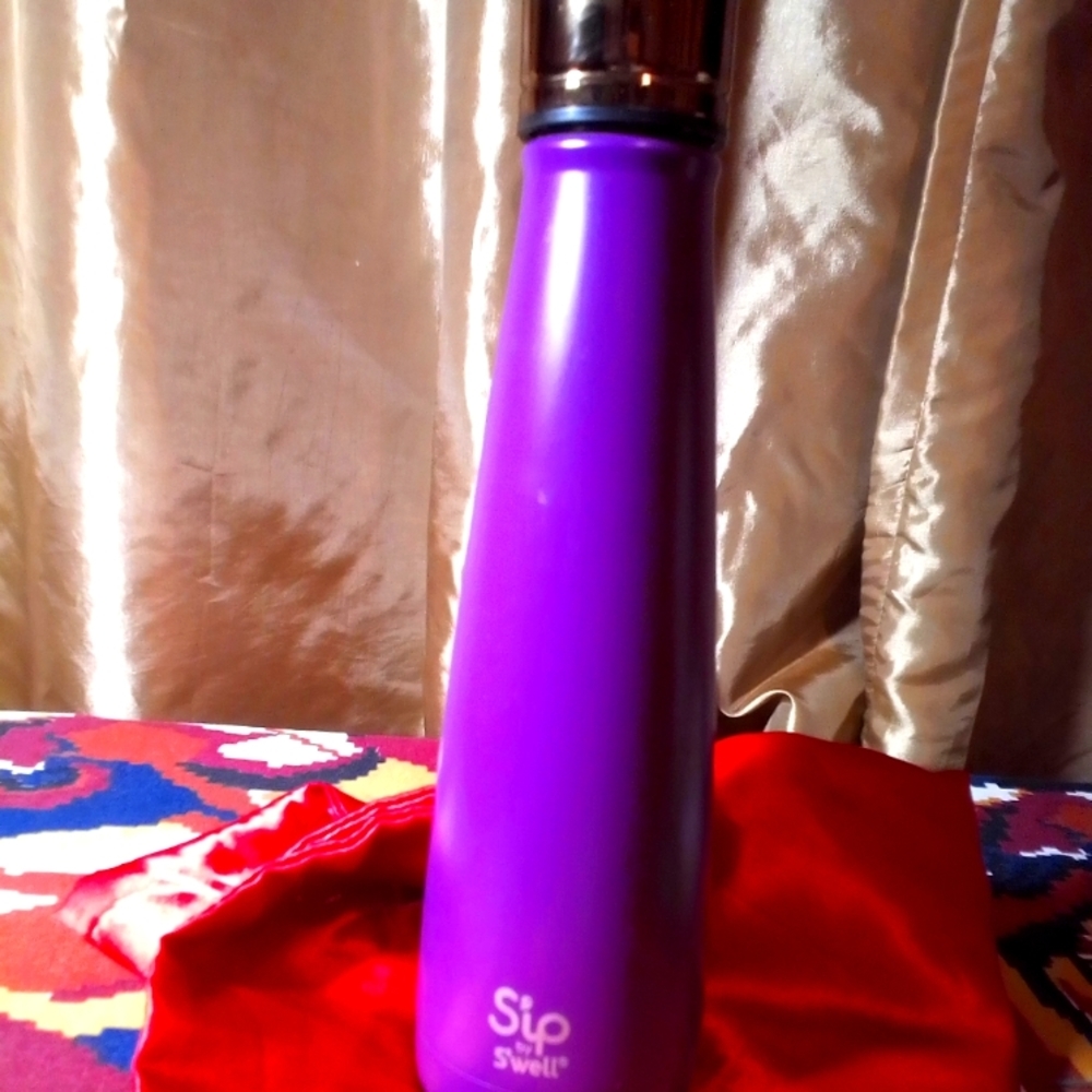 NWOT Sip by S'well Stainless Steel Insulated Water Bottle Yoga Purple 8